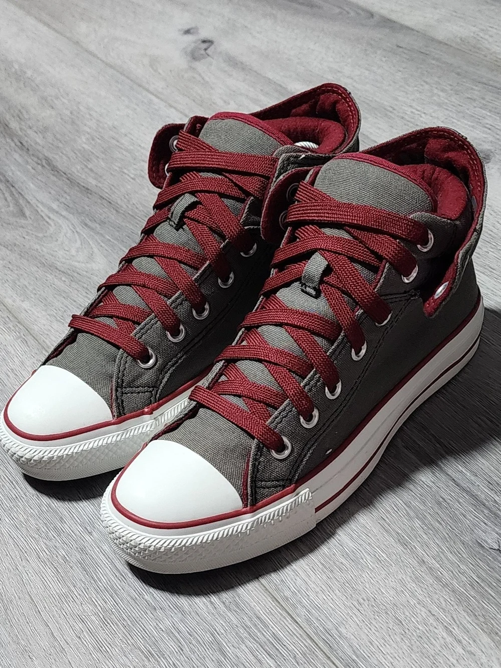 Converse Chuck Taylor High Street Mid Top Sneakers Burgundy Womens Size 8 Mens 6